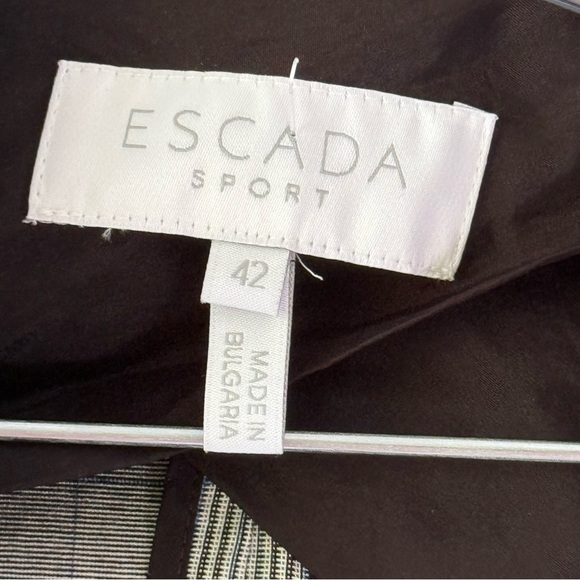 ESCADA Sport Women’s Plaid Wool Blend Long Line Blazer pants set Gray SZ 42/12 - Picture 10 of 16